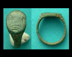 Ring, Medieval, Ladies, Stellate Engraved Bezel, ca. 15th-17th Cent